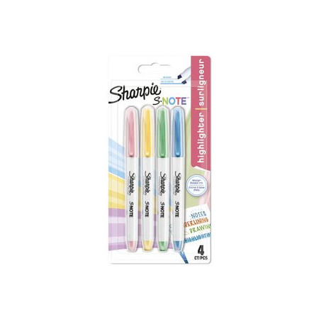 Marcadores flúor (tinta y gel) MARCADOR SHARPIE S NOTE BISELADO SURTIDO BLISTER de 4 20901990  100735885