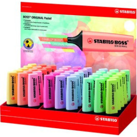 Marcadores flúor (tinta y gel) MARCADOR FLUOR STABILO BOSS 70  PASTEL EXPOSITOR de 45 20902045  20073