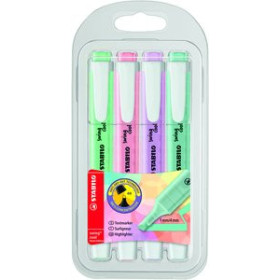 Marcadores flúor (tinta y gel) MARCADOR FLUOR STABILO SWING COOL PASTEL 275 ESTUCHE DE 4 12601601  GY139C