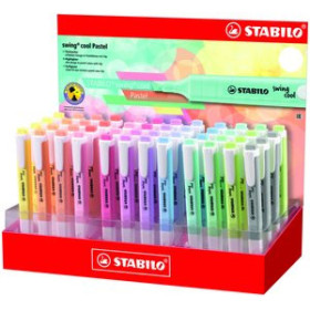 Marcadores flúor (tinta y gel) MARCADOR FLUOR STABILO SWING COOL PASTEL 275 EXPOSITOR DE 48 12601603  GY169C