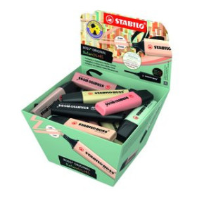 Marcadores flúor (tinta y gel) MARCADOR FLUOR STABILO BOSS 70 NATURE COLORS SURTIDO CESTA de 30 12601613  GY173C