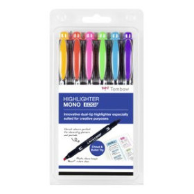Marcadores flúor (tinta y gel) MARCADOR FLUOR TOMBOW MONO EDGE DOBLE PUNTA SURTIDO ESTUCHE de 6 25901801  69702