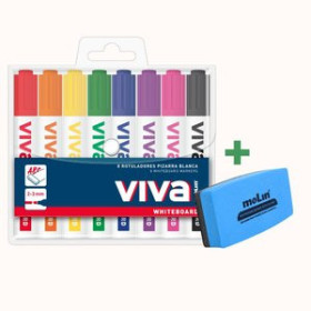 Marcadores de pizarra y flipchart MARCADOR PIZARRA MOLIN SET de BOLSA DE 8 + BORRADOR 42201594  SUB-LB-2SP0001