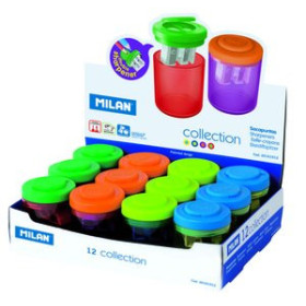 Afilalápices con depósito AFILALAPIZ MILAN COLLECTION SCHOOL EXPOSITOR 12 UNIDADES 10203783  5400916