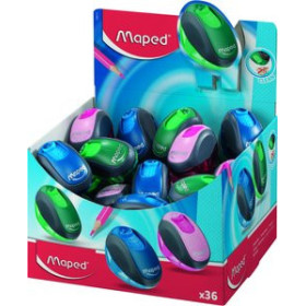 Afilalápices con depósito AFILALAPIZ MAPED CLEAN 1 ORIFICIO COLORES SURTIDO EXPOSITOR DE 36 UNIDADES 10203777  5400909