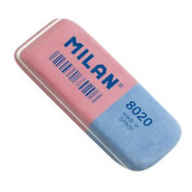 Gomas de borrar mixtas (tinta/lápiz) GOMA de BORRAR MILAN CAUCHO 8020 TINTA y LAPIZ  (ud.) 10202812  811934