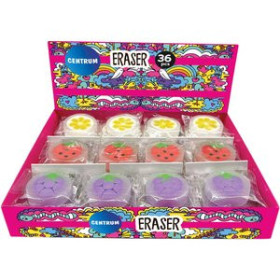 Gomas de borrar GOMA DE BORRAR CENTRUM SYNTHETIC FRUTAS EXPOSITOR DE 36 (3 mod.) 10206366  154200