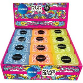 Gomas de borrar GOMA DE BORRAR CENTRUM SYNTHETIC RECTANGULAR DISEÑO EXPOSITOR DE 36 (3 col.) 10206367  154201