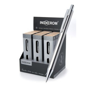 Bolígrafos retráctiles BOLIGRAFO INOXCROM INOX-70 EXPOSITOR DE 12 10205473  4-70300