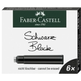 Tinta para estilográficas TINTA ESTILOGRAFICA FABER CASTELL CAJA 6 CARTUCHOS NEGRO 10204671  8323-S BK2
