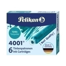 Tinta para estilográficas TINTA ESTILOGRAFICA PELIKAN CAJA 6 CARTUCHOS TP/6 TURQUESA (301705) 10206446  182634904
