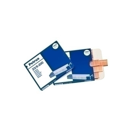 Grapas cobreadas pequeñas GRAPAS PETRUS 23/6-200 COBREADAS caja de 1000 24404391  9694001