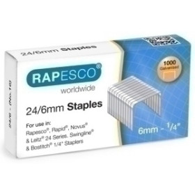 Grapas galvanizadas GRAPAS RAPESCO STANDARD 24/6 mm. GALVANIZADAS caja de 1000 24405218  2001FD02