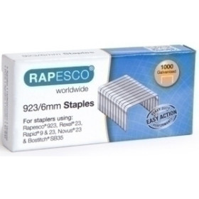 Grapas galvanizadas gran capacidad GRAPAS RAPESCO GRAN CAPACIDAD 923/6 mm. GALVANIZADAS caja de 1000 62203980  08805SNCP