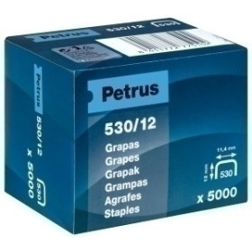 Grapas cobreadas clavadora GRAPAS PETRUS CLAVADORA 530/12 mm. COBREADAS caja de 5000 62203995  624302SNCP