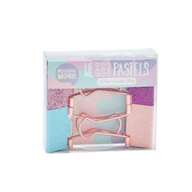 Pinzas (pala abatible y pala fija) PINZA PALA ABATIBLE MOOVING PASTEL GLITTER BLISTER de 4 COL. SURTIDOS 45005316  PIP2700V