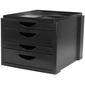 Módulos MODULO OLEF 4 CAJONES MIXTOS (2 grandes + 2 pequeños) COLOR NEGRO 10903308  3150152V