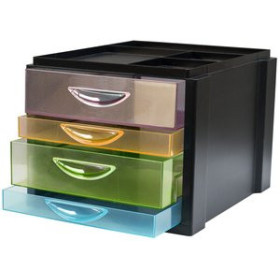 Módulos MODULO OLEF 4 CAJONES MIXTOS (2 grandes + 2 pequeños) COLOR NEGRO/TRASLUCIDOS 10903315  3150255V