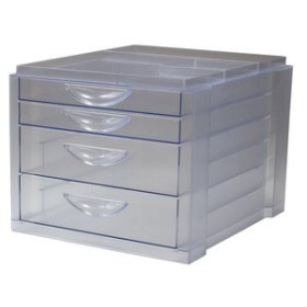 Módulos MODULO OLEF 4 CAJONES MIXTOS (2 grandes + 2 pequeños) COLOR TRASLUCIDO CRISTAL/CRISTAL 10903314  3150253V