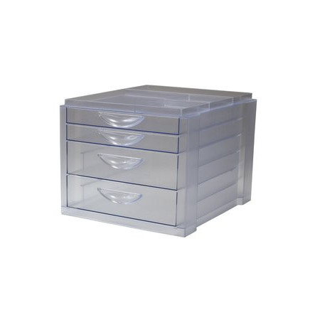 Módulos MODULO OLEF 4 CAJONES MIXTOS (2 grandes + 2 pequeños) COLOR TRASLUCIDO CRISTAL/CRISTAL 10903314  3150253V