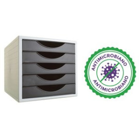 Módulos MODULO 5 CAJONES ARCHIVO 2000 ANTIMICROBIANO SANITIZED NEGRO 10902577  18630