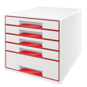 Módulos MODULO 5 CAJONES LEITZ WOW CUBE (1 GRANDE + 4 PEQUEÑOS) ROJO METALIZADO/BLANCO 10902788  211933C
