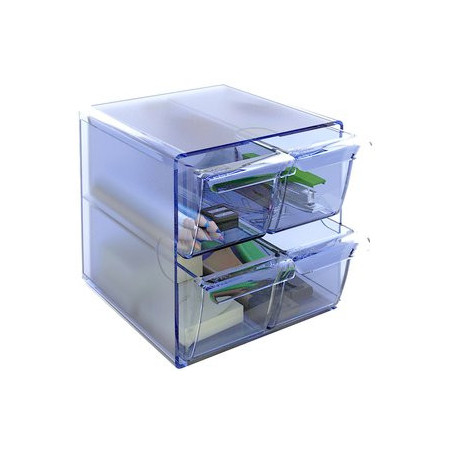 Organizadores sobremesa BANDEJA ORGANIZADOR ARCHICUBO 6704 (cubo 4 cajones pequeños) AZUL 40301335  S042169