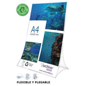 Expositores sobremesa EXPOSITOR SOBREMESA A.2000 EN FORMA DE L A4 VERTICAL FLEXIBLE CRISTAL 25401368  110032800