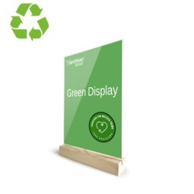 Expositores sobremesa EXPOSITOR SOBREMESA EN FORMA DE T CON BASE DE MADERA A7 VERTICAL CRISTAL/MADERA 25401339  110030500