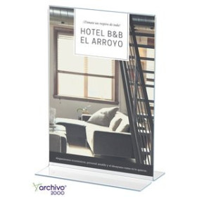 Expositores sobremesa EXPOSITOR SOBREMESA EN FORMA DE T A4 VERTICAL CRISTAL 12701344  21815