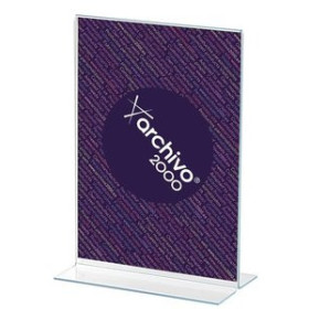 Expositores sobremesa EXPOSITOR SOBREMESA EN FORMA DE T A5 VERTICAL CRISTAL 12701666  21825