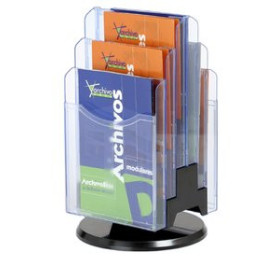 Bandejas verticales y murales SOPORTE VERTICAL GIRATORIO DE 6 BANDEJAS ARCHIPLAY AZUL TRANSPARENTE 25401536  53390200