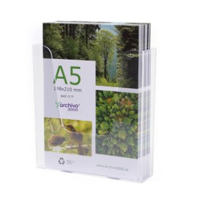 Expositores murales EXPOSITOR MURAL ARCHIVO 2000 PREMIUM ANTIMICROBIANO SANITIZED A5 VERTICAL CRISTAL 25201346  1400134