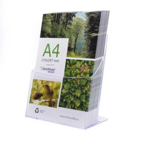 Expositores sobremesa PORTAFOLLETOS SOBREMESA A.2000 A4 VERTICAL 1 COMPARTIMENTO PREMIUM CRISTAL 10902745  C200992669