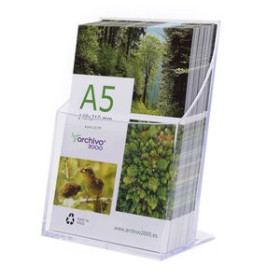 Expositores sobremesa PORTAFOLLETOS SOBREMESA A.2000 A5 VERTICAL 1 COMPARTIMENTO PREMIUM CRISTAL 10902746  C200992670