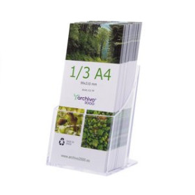 Expositores sobremesa PORTAFOLLETOS SOBREMESA A.2000 1/3 DE A4 VERTICAL 1 COMPARTIMENTO PREMIUM CRISTAL 10901614  C200992671