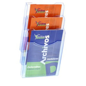 Expositores murales SOPORTE MURAL DE 3 BANDEJAS A4 ARCHIPLAY AZUL TRANSP. 10901017  S0718117