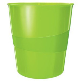 Papeleras plásticas cerradas PAPELERA PLASTICO CERRADA LEITZ WOW 15L VERDE 40301174  0558CGPCOB/100