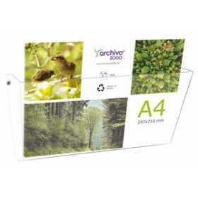 Expositores murales PORTADOCUMENTOS MURAL A4 HORIZONTAL 1 COMPARTIMENTO CRISTAL 40301199  0558CGPCP/100