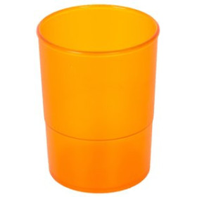 Cubiletes portalápices PORTA LAPICES PLASTICO REDONDO TRASLUCIDO NARANJA 26401408  12007