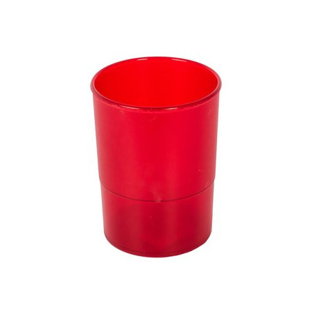 Cubiletes portalápices PORTA LAPICES PLASTICO REDONDO TRASLUCIDO ROJO 26401431  12191