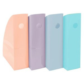 Revisteros plásticos y metálicos REVISTERO PLASTICO EXACOMPTA MAG-CUBE AQUAREL SET de 4 24101215  8020-9