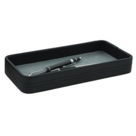 Cubiletes portalápices CUBETA PORTA LAPICES TOMAS CARNERO RECTANGULAR POLIPIEL 23x10x3 CM. NEGRO 23101032  36536