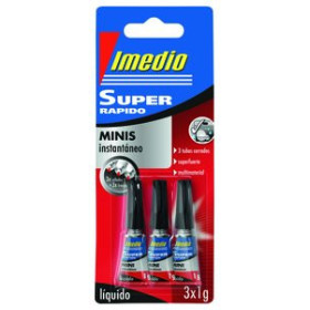 Adhesivo instantáneo (cianocrilato) PEGAMENTO INST. IMEDIO SUPER RAPIDO MINI 3x 1gr 15201667  7510026