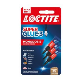 Adhesivo instantáneo (cianocrilato) PEGAMENTO INST. SUPER GLUE-3  3x1g MINI TRIO 15201675  7520003