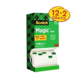 Cintas adhesivas invisibles CINTA ADHESIVA SCOTCH MAGIC INVISIBLE rollo 33x19 PACK DE 14 12301513  D216626010