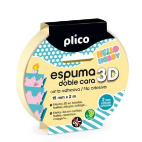 Cintas adhesivas doble cara CINTA ADHESIVA DOBLE CARA PLICO rollo 2x15 ESPUMA EFECTO 3D 12301100  F026300