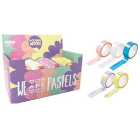 Cintas adhesivas CINTA ADHESIVA MOOVING PASTEL HOLO 1.5cm x 5m EXPOSITOR de 48 12301203  80375