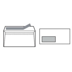 Sobres con tira de silicona SOBRE SAM 110x220 BLANCO 90g OPEN V.IZDA.(SILICONA) CAJA de 500 23501800  D123120450