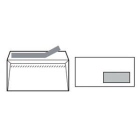 Sobres con tira de silicona SOBRE SAM 115x225 BLANCO 90g OPEN V.DCHA.(SILICONA) CAJA de 500 23501812  D123900026